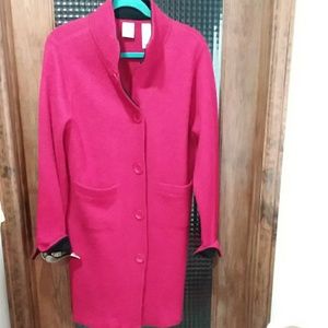 100% wool Liz Claiborne Red long coat